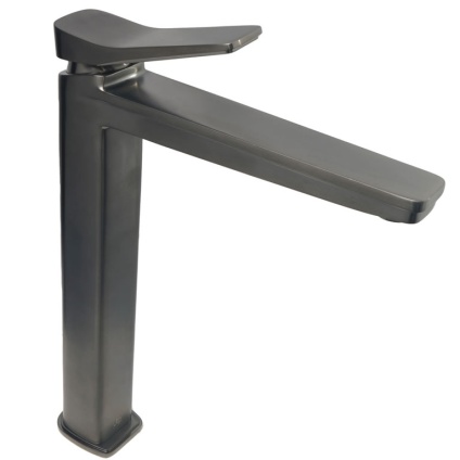 Cutout image of JTP Hix Brushed Black Tall Basin Mixer